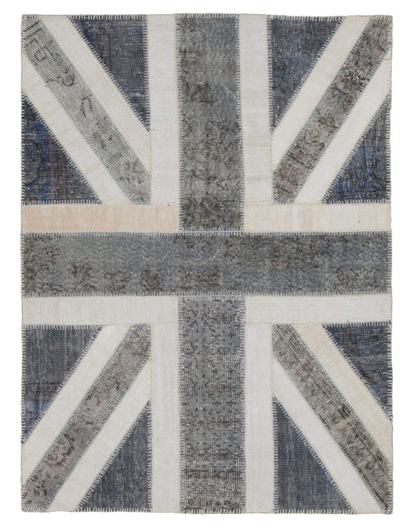 5x6 British Flag Patchwork Rug - 22724