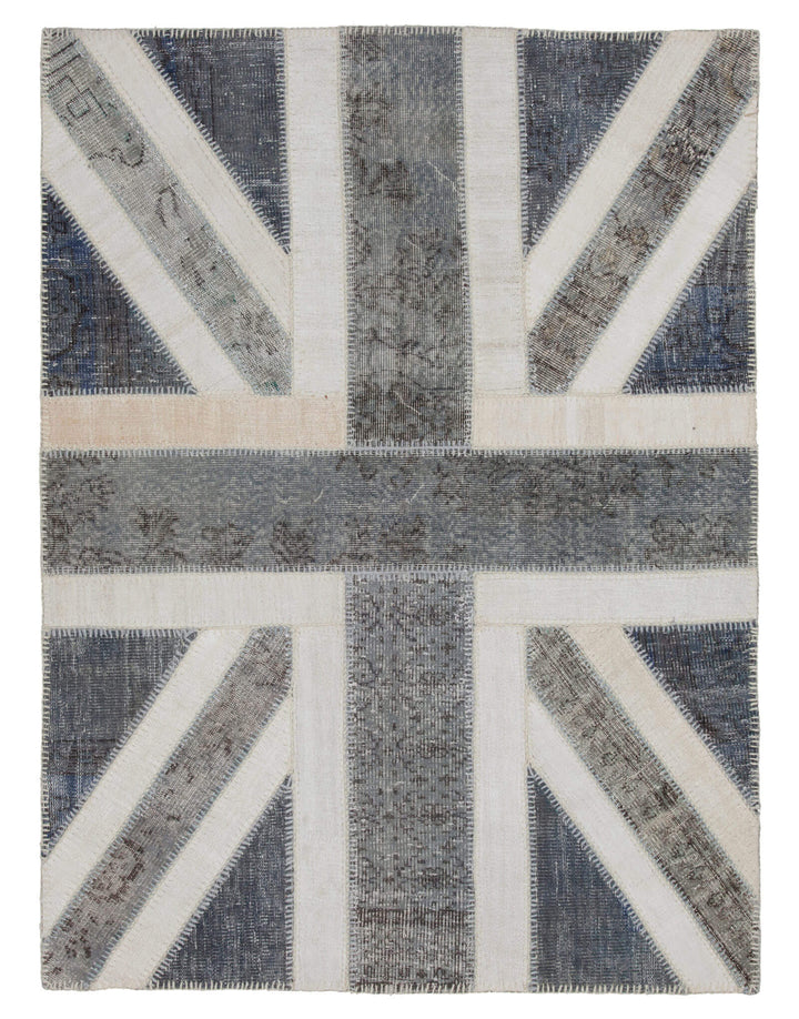 5x6 British Flag Patchwork Rug - 22724