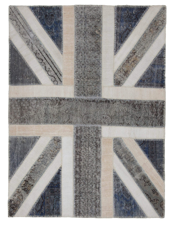 5x6 British Flag Patchwork Rug - 22725