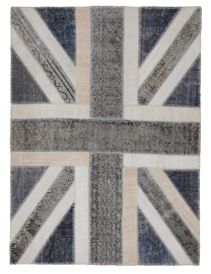 5x6 British Flag Patchwork Rug - 22725