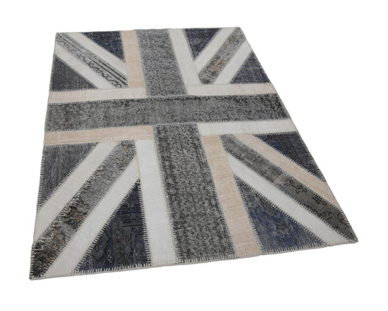 5x6 British Flag Patchwork Rug - 22725