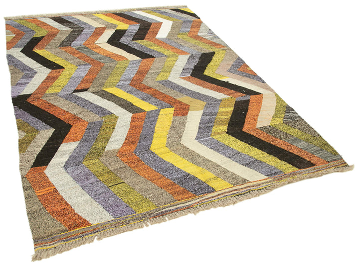 6x8 Multicolor Contemporary Area Rug - 22752