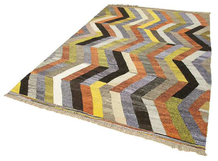 6x8 Multicolor Contemporary Area Rug - 22752