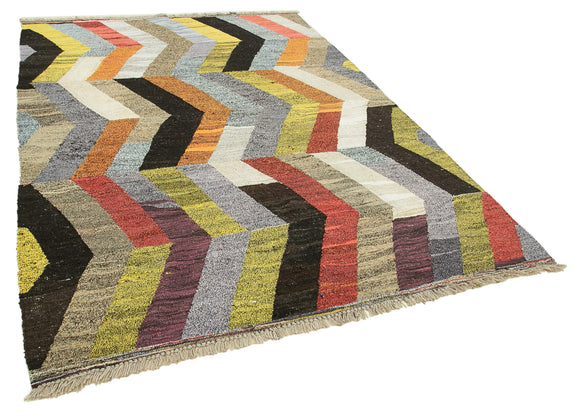 6x8 Multicolor Contemporary Area Rug - 22757