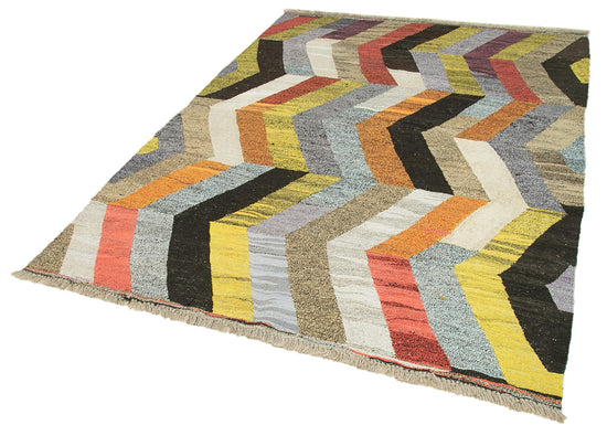 6x8 Multicolor Contemporary Area Rug - 22757