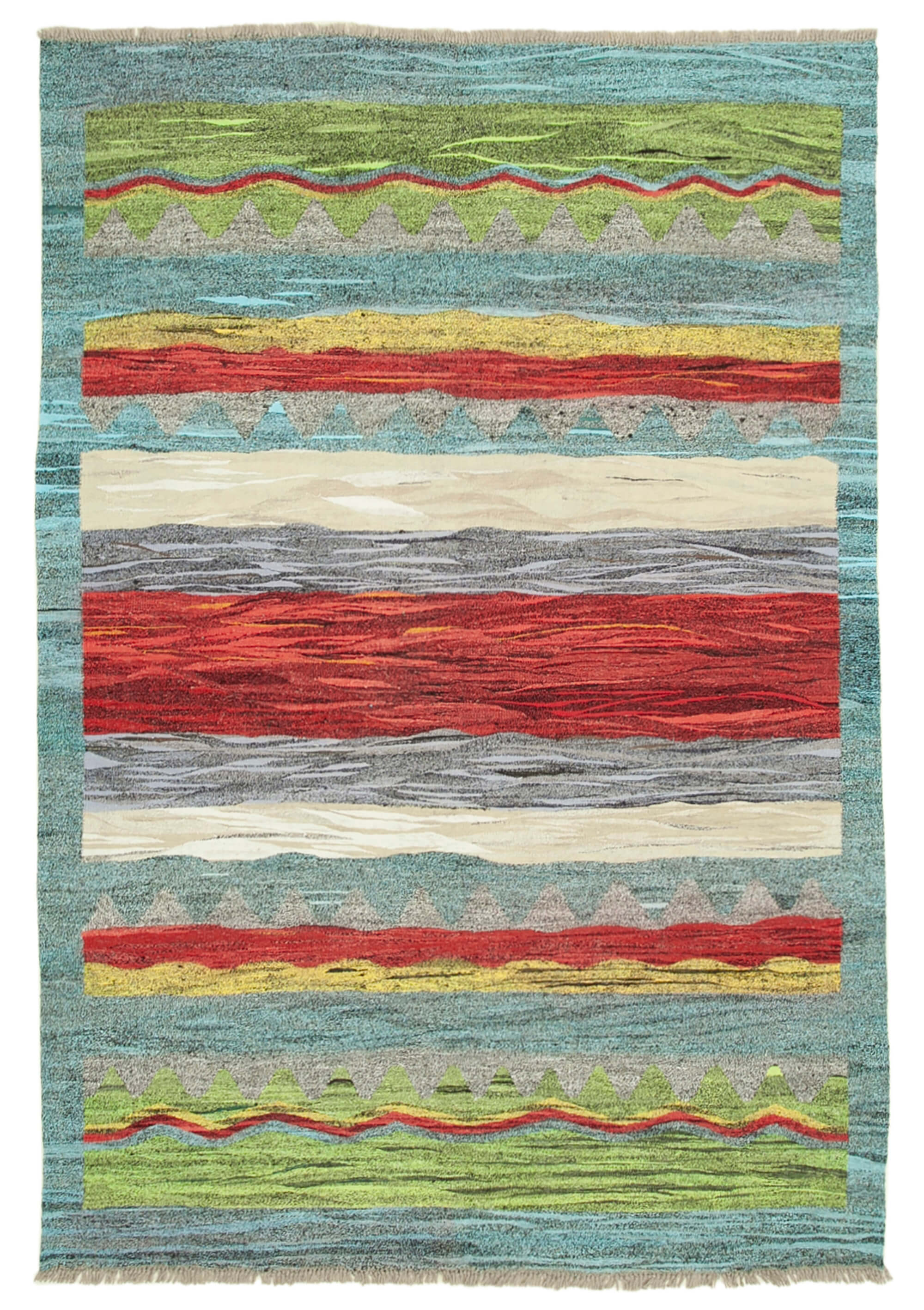 7x10 Blue Contemporary Area Rug - 22763