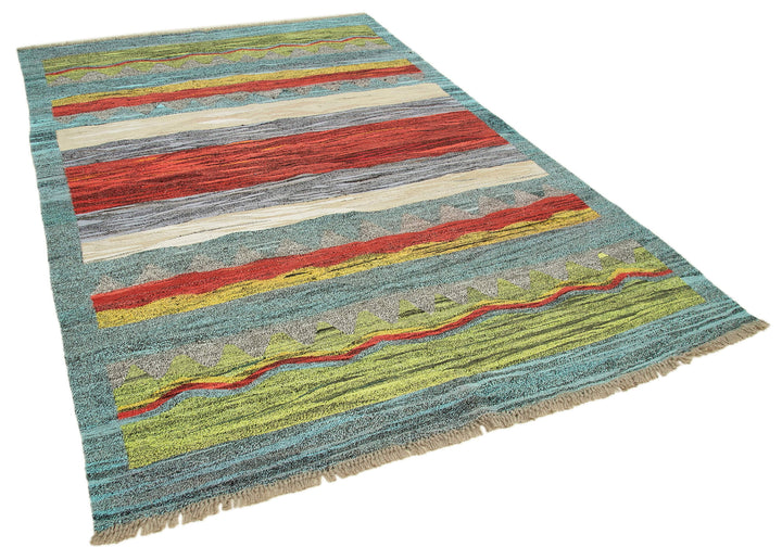 7x10 Blue Contemporary Area Rug - 22763