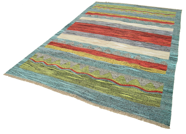 7x10 Blue Contemporary Area Rug - 22763