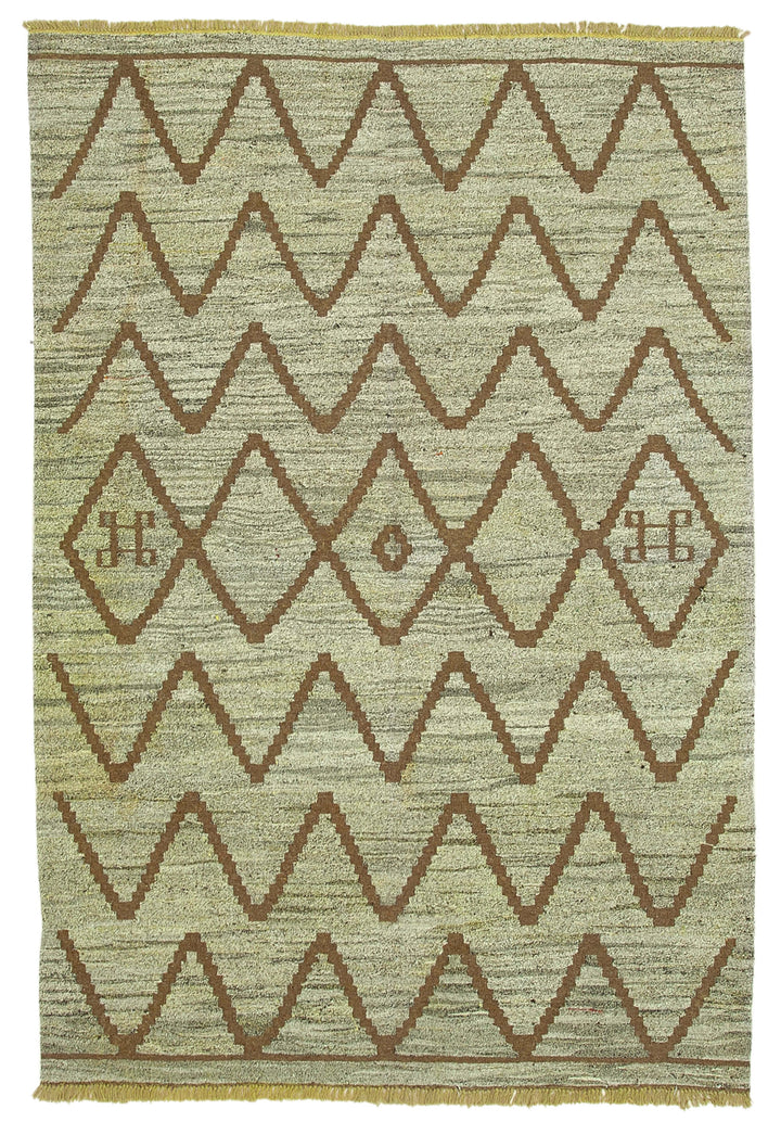7x10 Green Contemporary Area Rug - 22766