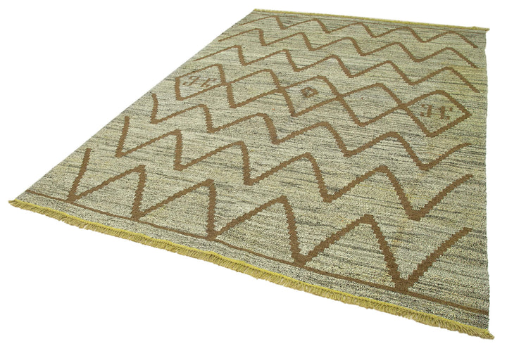 7x10 Green Contemporary Area Rug - 22766