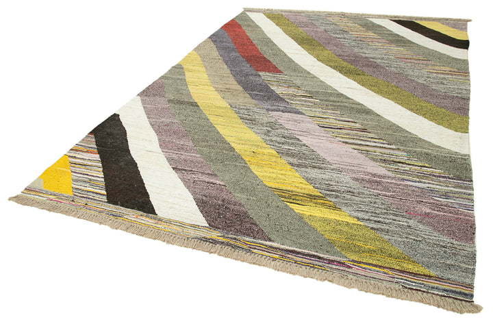 7x10 Multicolor Contemporary Area Rug - 22767