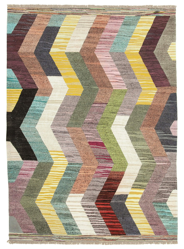 7x10 Multicolor Contemporary Area Rug - 22771