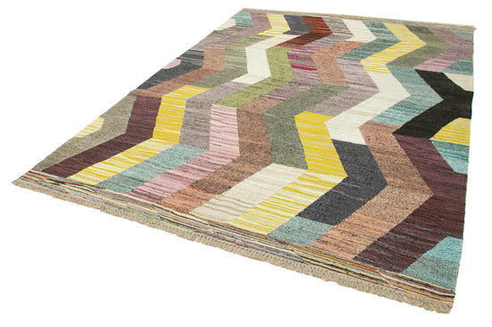 7x10 Multicolor Contemporary Area Rug - 22771
