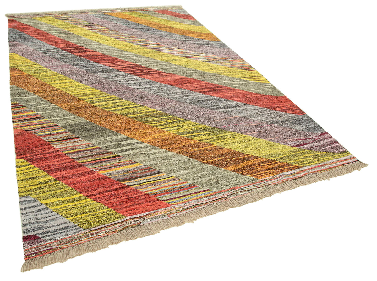 7x10 Multicolor Contemporary Area Rug - 22772