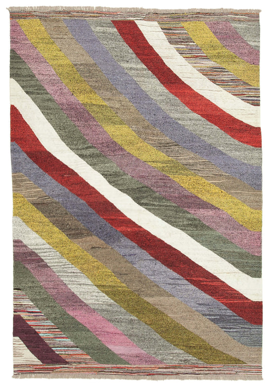 7x10 Multicolor Contemporary Area Rug - 22774