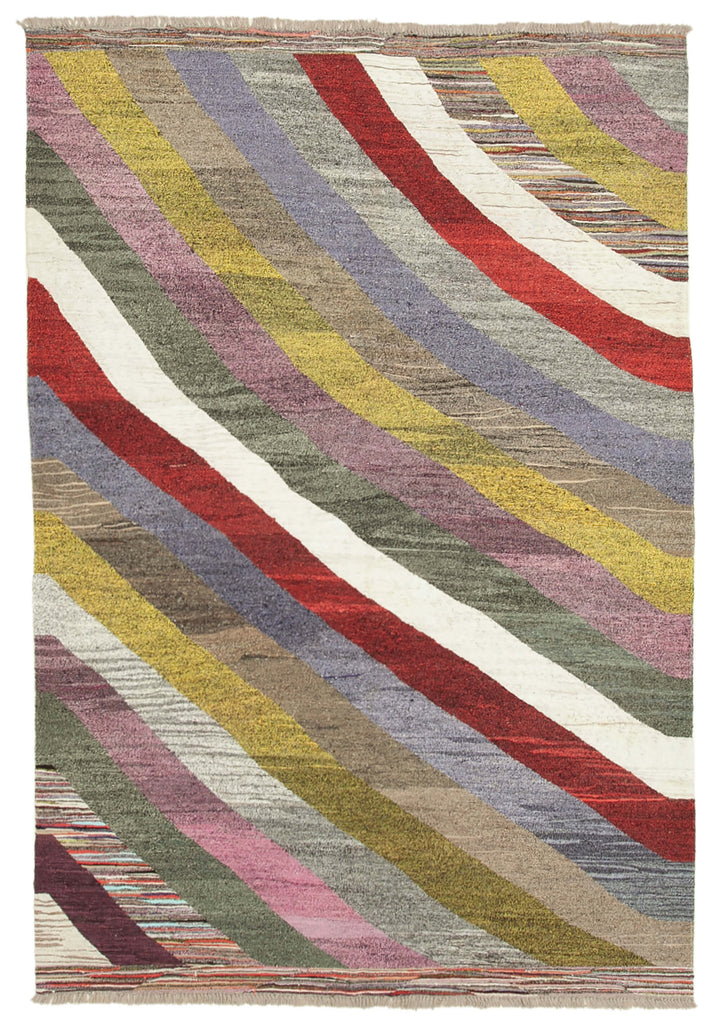 7x10 Multicolor Contemporary Area Rug - 22774