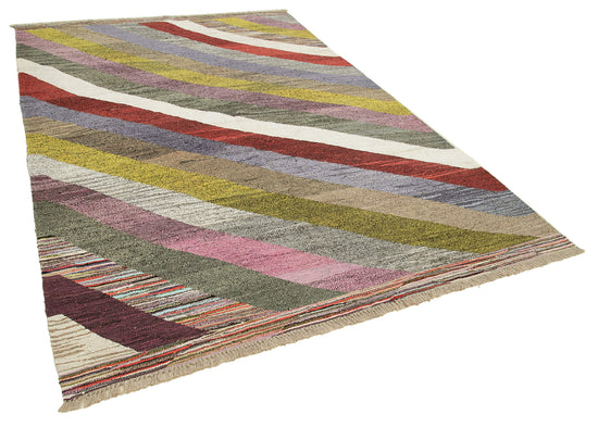 7x10 Multicolor Contemporary Area Rug - 22774