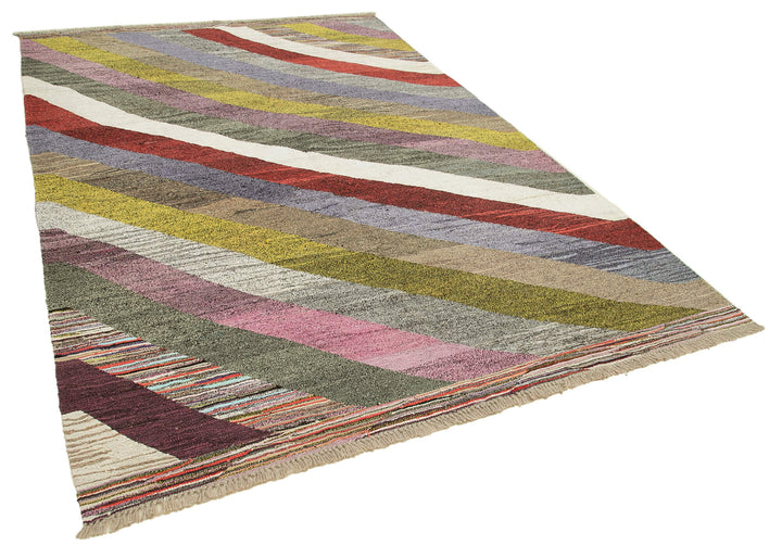 7x10 Multicolor Contemporary Area Rug - 22774