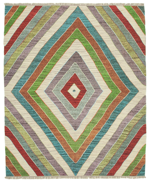 8x10 Multicolor Contemporary Area Rug - 22783