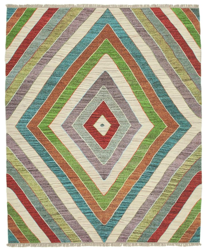 8x10 Multicolor Contemporary Area Rug - 22783