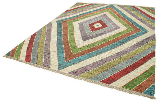 8x10 Multicolor Contemporary Area Rug - 22783