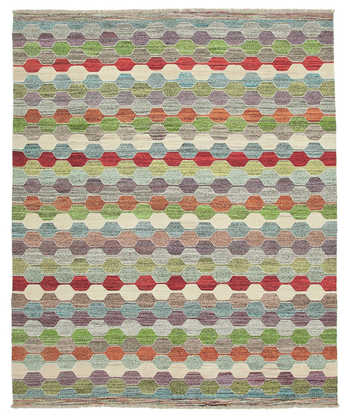 8x10 Multicolor Contemporary Area Rug - 22786