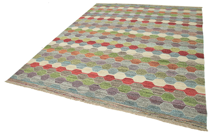8x10 Multicolor Contemporary Area Rug - 22786