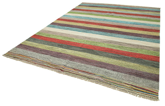 8x11 Multicolor Contemporary Area Rug - 22804