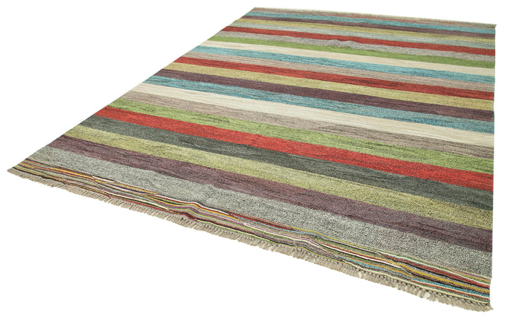 8x11 Multicolor Contemporary Area Rug - 22804