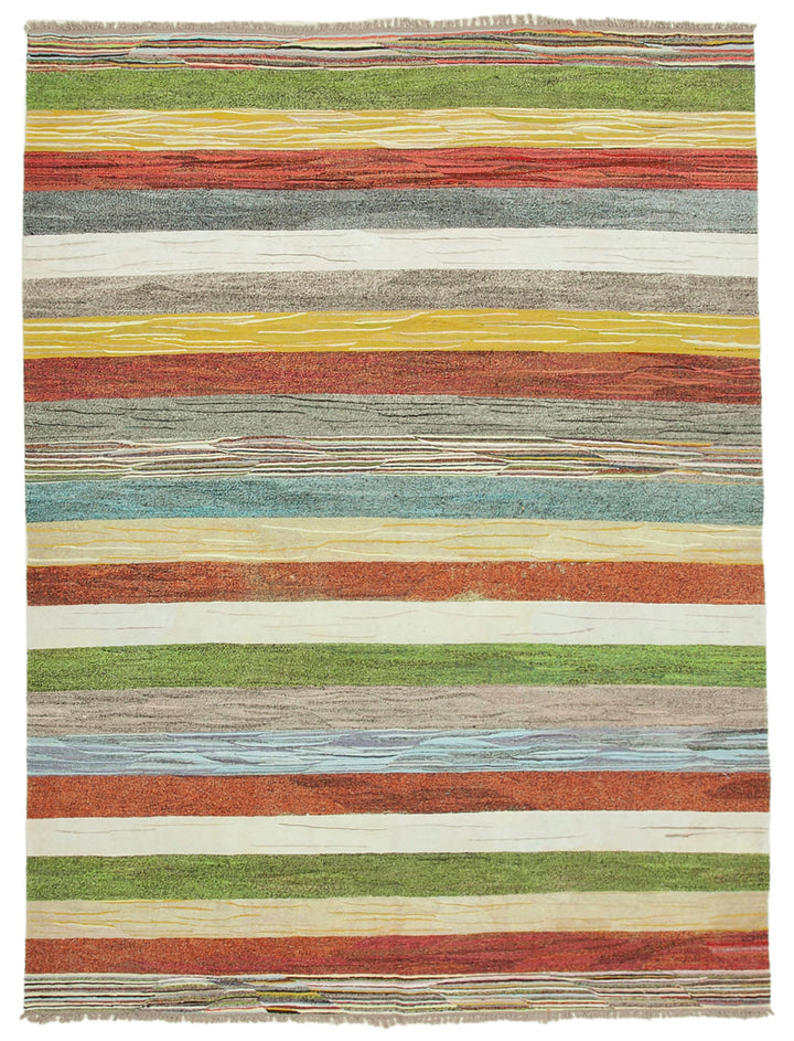8x11 Multicolor Contemporary Area Rug - 22808