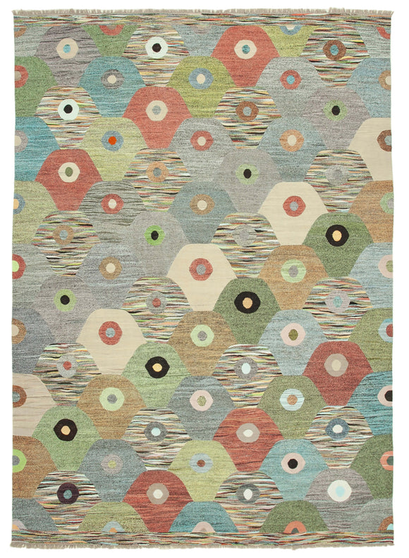 10x14 Multicolor Contemporary Area Rug - 22816