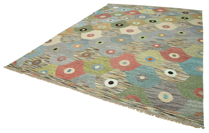 10x14 Multicolor Contemporary Area Rug - 22816