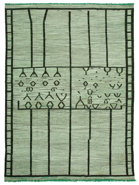 10x14 Green Contemporary Area Rug - 22817