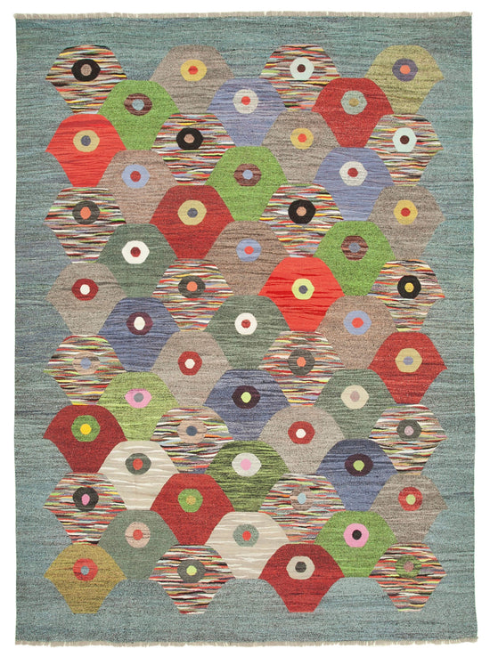 10x14 Multicolor Contemporary Area Rug - 22819