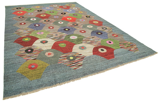 10x14 Multicolor Contemporary Area Rug - 22819