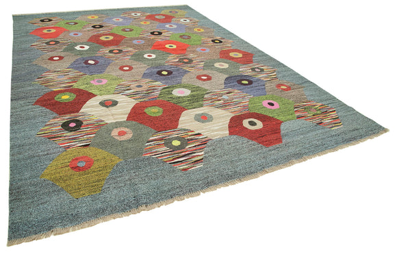 10x14 Multicolor Contemporary Area Rug - 22819