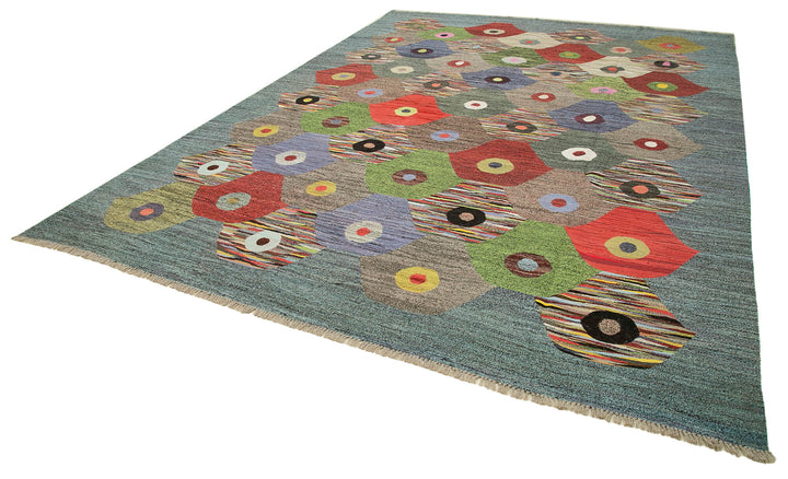 10x14 Multicolor Contemporary Area Rug - 22819
