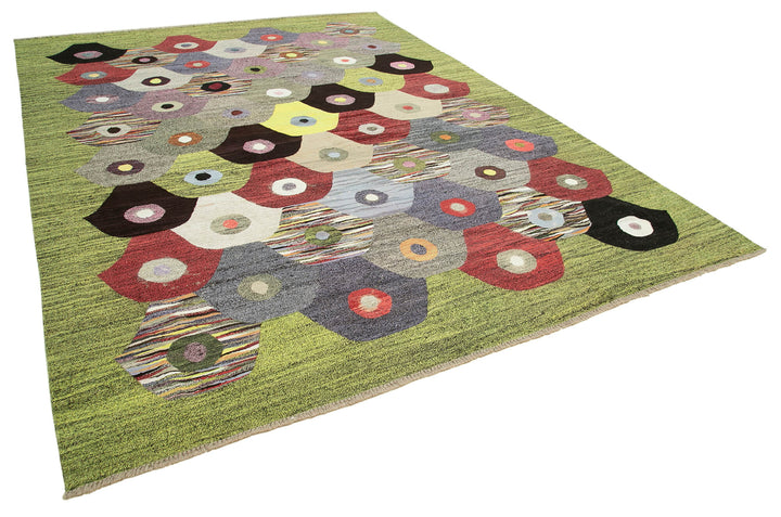 9x12 Green Contemporary Area Rug - 22837
