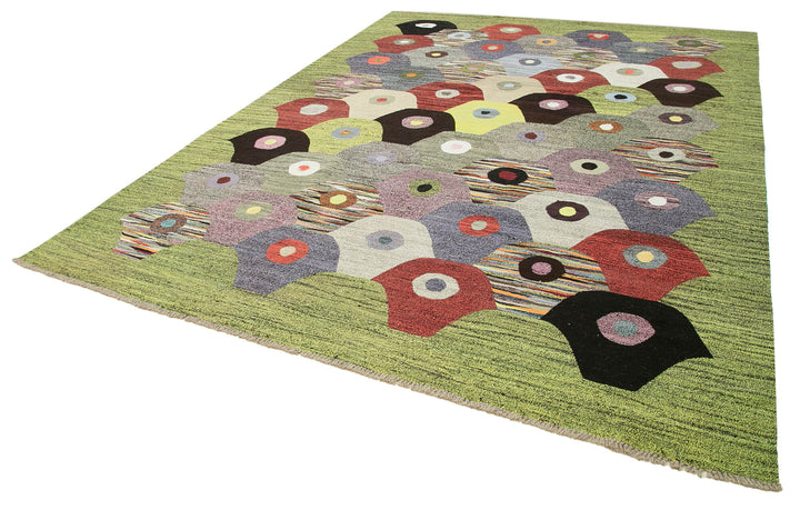 9x12 Green Contemporary Area Rug - 22837