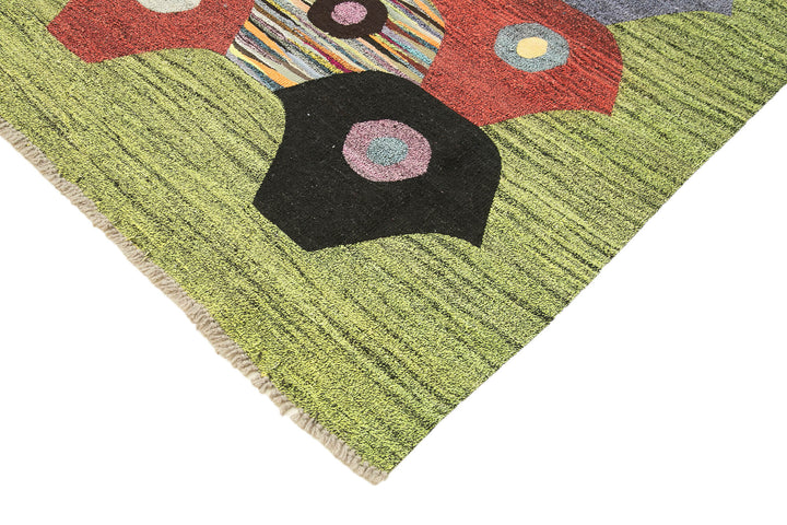 9x12 Green Contemporary Area Rug - 22837