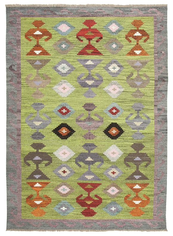 10x14 Green Contemporary Area Rug - 22858