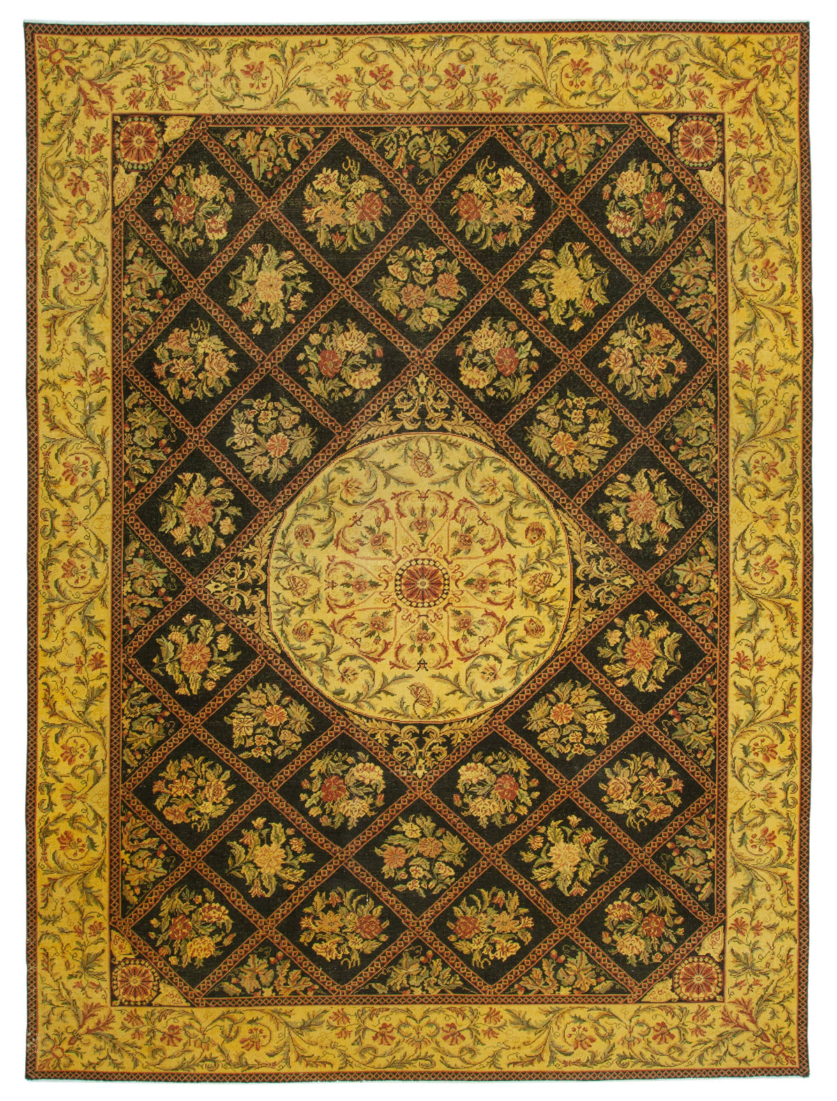 10x13 Yellow Overdyed Large Area Rug - 22953