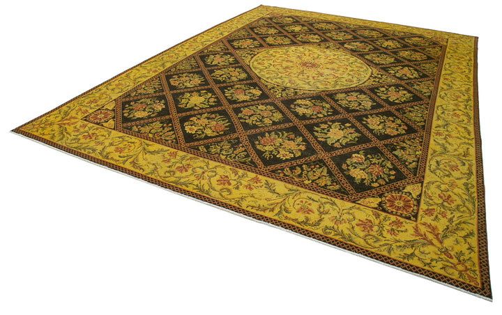 10x13 Yellow Overdyed Large Area Rug - 22953