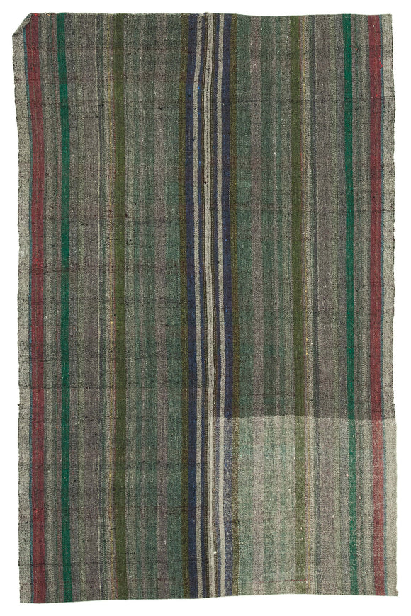 6x9 Grey Anatolian Kilim Rug - 23038