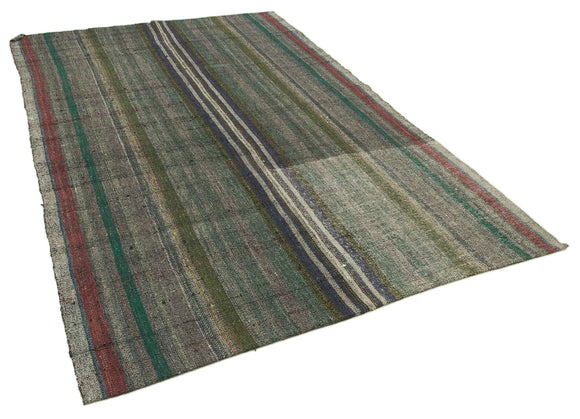 6x9 Grey Anatolian Kilim Rug - 23038