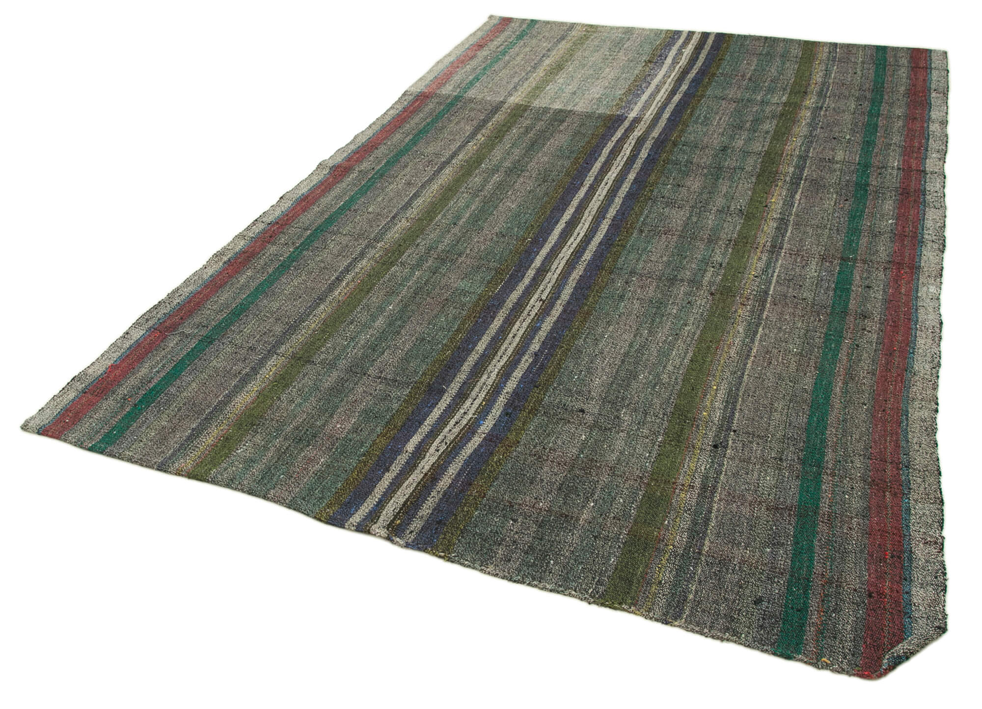 6x9 Grey Anatolian Kilim Rug - 23038