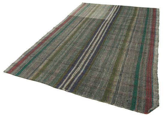 6x9 Grey Anatolian Kilim Rug - 23038