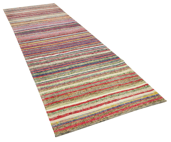 4x11 Multicolor Oriental Kilim Runner Rug - 23058