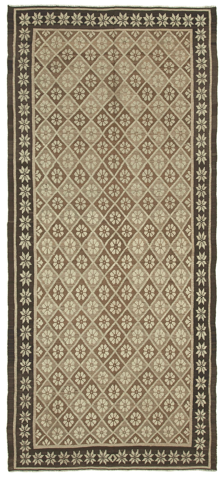 6x12 Black Rose Kilim Runner Rug - 23307