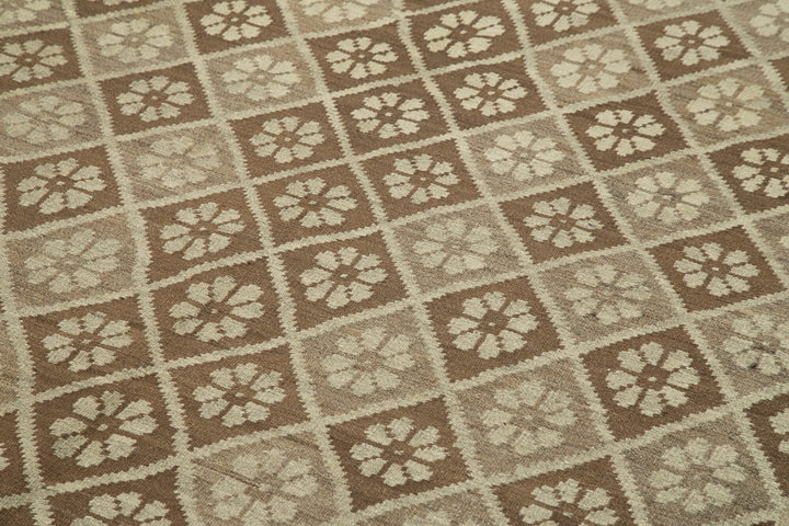 6x12 Black Rose Kilim Runner Rug - 23307